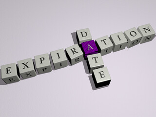 combination of expiration date built by cubic letters from the top perspective, excellent for the concept presentation. illustration and background