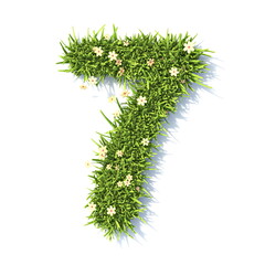 Grass font Number 7 SEVEN 3D