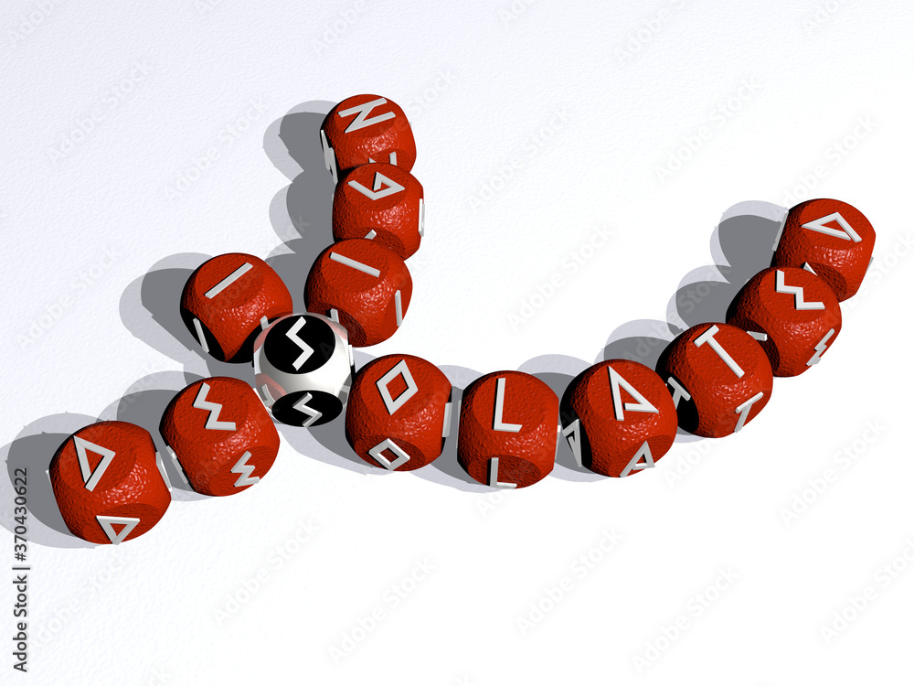 Poster design isolated combined by dice letters and color crossing for the related meanings of the concept.