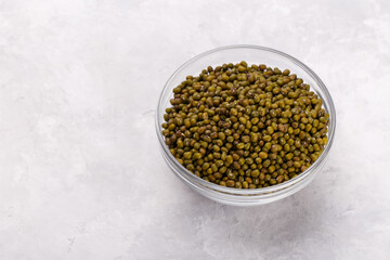 Close up the green mung beans