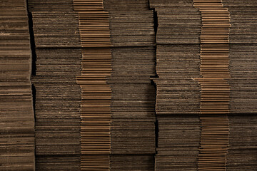 Cardboard boxes close up detail background texture
