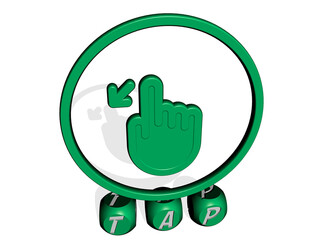 3D representation of tap with icon on the wall and text arranged by metallic cubic letters on a mirror floor for concept meaning and slideshow presentation. water and illustration