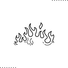 flame, fire vector icon in outlines