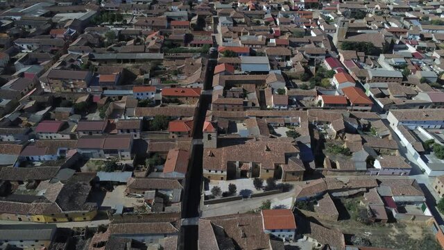 Tordehumos. Village of Valladolid,Spain. Aerial Drone Footage