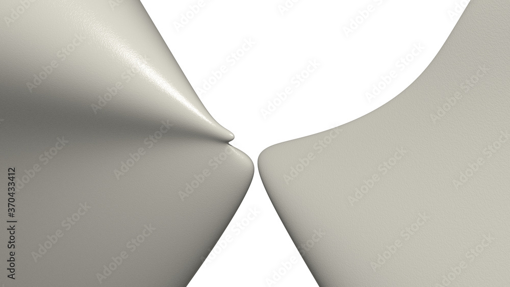Poster mathematical shape made of corn silk monochromic 3d curved abstract background image made of plain m