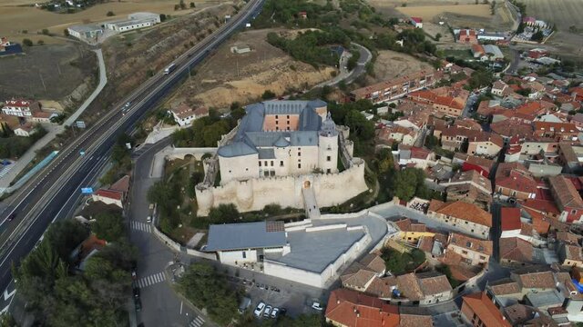 Castle of Simancas. Valladolid,Spain. Aerial Drone Footage