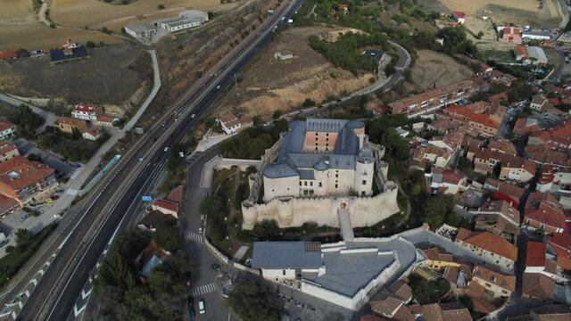 Castle of Simancas. Valladolid,Spain. Aerial Drone Footage
