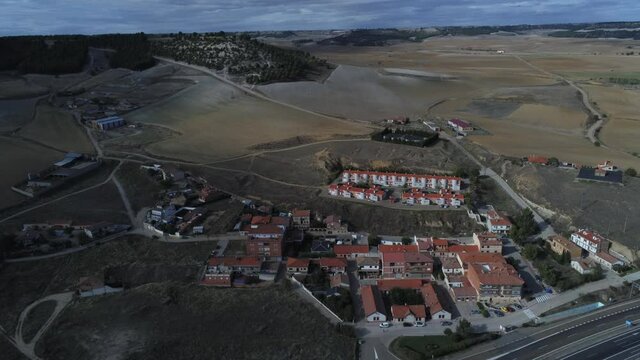 Simancas, historical village of Valladolid,Spain. Aerial Drone Footage