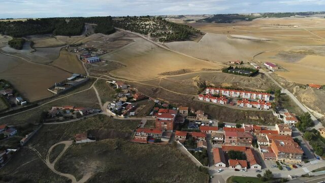 Simancas, historical village of Valladolid,Spain. Aerial Drone Footage