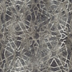 Seamless Pattern Aged Old Grungy Dirty Design. High quality illustration. Detailed worn messy stained wrinkled tough surface material. Geometric line pattern overlay.