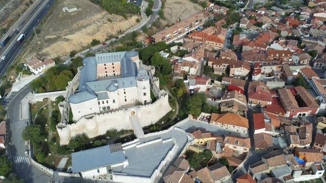 Castle of Simancas. Valladolid,Spain. Aerial Drone Footage