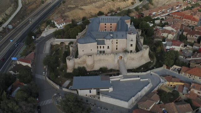 Castle of Simancas. Valladolid,Spain. Aerial Drone Footage