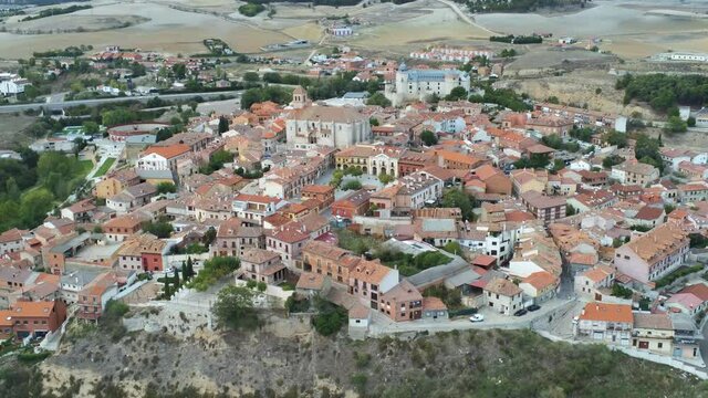 Simancas, historical village of Valladolid,Spain. Aerial Drone Footage