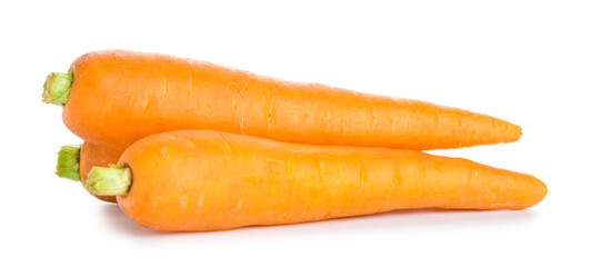 Fresh carrots on white background