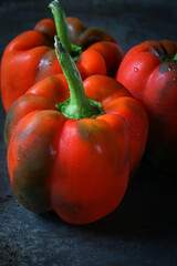 Red and green bell peppers