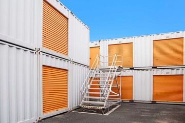 Outside atmosphere of a small rental storage room