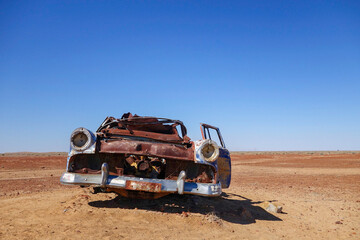 Abandoned car in the Australian desert.