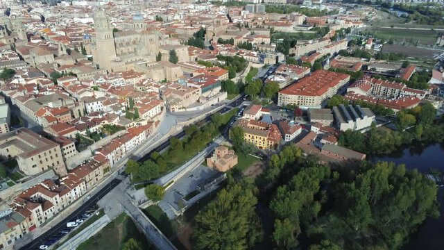Salamanca, Beautiful city of Spain. Aerial Drone Footage