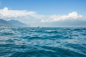 speedboat at lake Garda, Italy