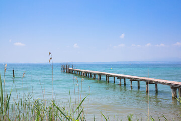 beach at lazise, lake garda, Italy