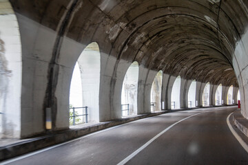 road tunnel at lake  Garda, Italy