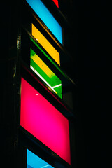 colorful lights on the wall