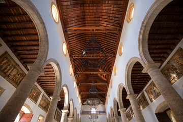 Famous colonial Cartagena Walled City (Cuidad Amurrallada) and its colorful buildings in historic city center, a designated UNESCO World Heritage Site