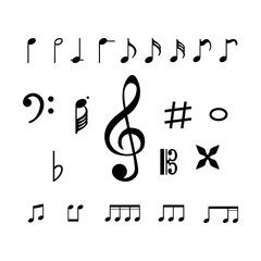 Collection of music note icon