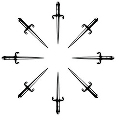 Daggers laid out in a circle