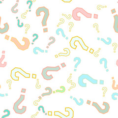 Quiz seamless pattern. Question marks, doubt, faq