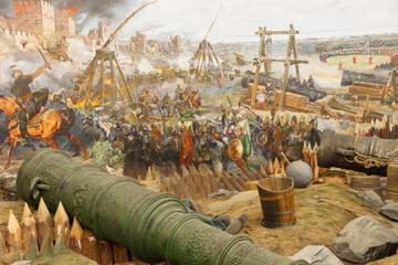 Huge siege cannon used in the final assault of Constantinople - obrazy, fototapety, plakaty