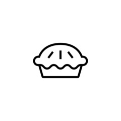 Pie icon  in black line style icon, style isolated on white background
