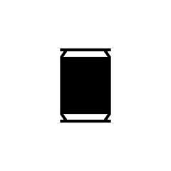 Soda Drink Icon in black flat glyph, filled style isolated on white background