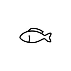 Fish product icon  in black line style icon, style isolated on white background