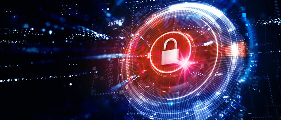 Cyber security data protection business technology privacy concept. 3D illustration.