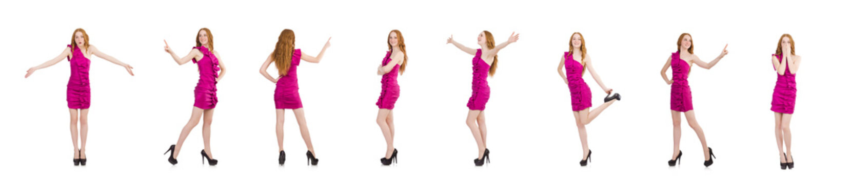 Emotional woman isolated on the white