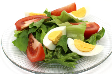 fresh salad with tomatoes and cucumbers