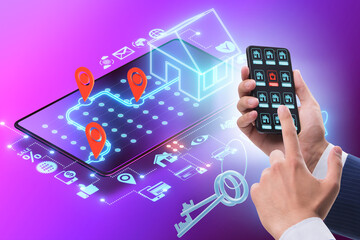 Concept of buying real estate over internet