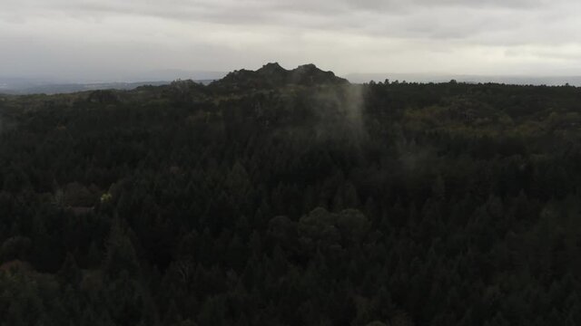 Ribeira Sacra. Mountain landscape in Galicia,Spain. Aerial Drone Footage