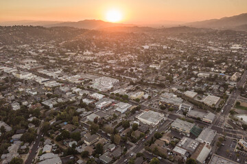 Sunset time in highland park los angeles