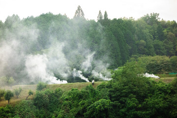 田んぼ　野焼き