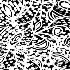 White and black vector. Grunge background. Abstract brush pattern. - 370456255
