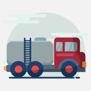 oil truck vector illustration in flat style