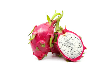 dragon fruit on white background