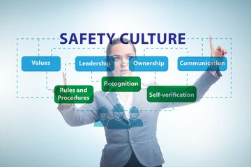Businesswoman in safety culture concept