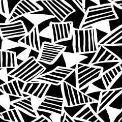 White and black vector. Grunge background. Abstract brush pattern. - 370456609