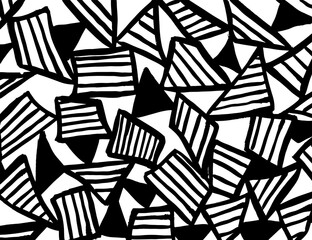 White and black vector. Grunge background. Abstract brush pattern. - 370456664