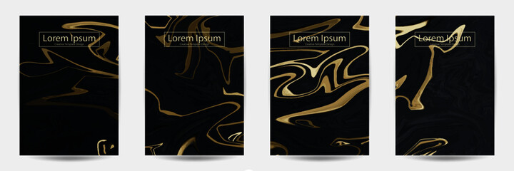 Fototapeta premium set of Colorful abstract background. Liquid dynamic gradient waves. Fluid marble texture. Modern covers set.brochure,flier,book cover,template A4 size design, Vector illustration.