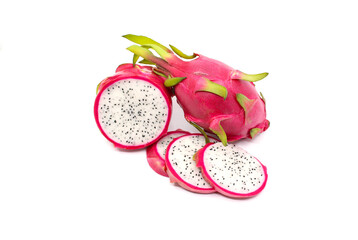 dragon fruit on white background