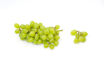 bunch of green grapes isolated
